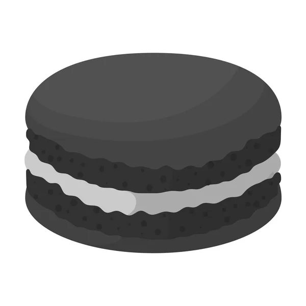 Choklad Kex ikonen i svartvit stil isolerad på vit bakgrund. Choklad desserter symbol lager vektorillustration. — Stock vektor