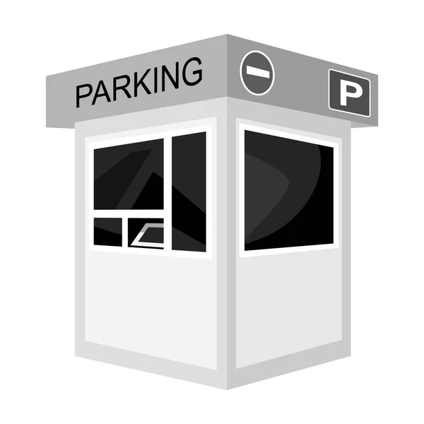 Parkeren tol stand pictogram in zwart-wit stijl geïsoleerd op een witte achtergrond. Parkeren zone symbool voorraad vectorillustratie. — Stockvector