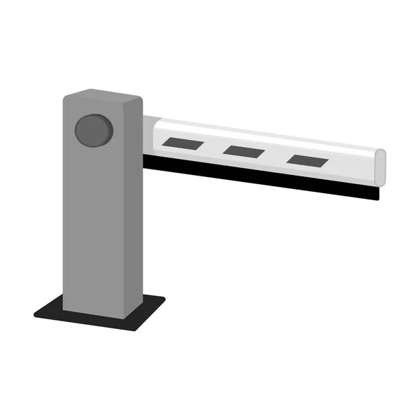 Parkering barriär ikonen i svartvit stil isolerad på vit bakgrund. Parkering zon symbol lager vektorillustration. — Stock vektor