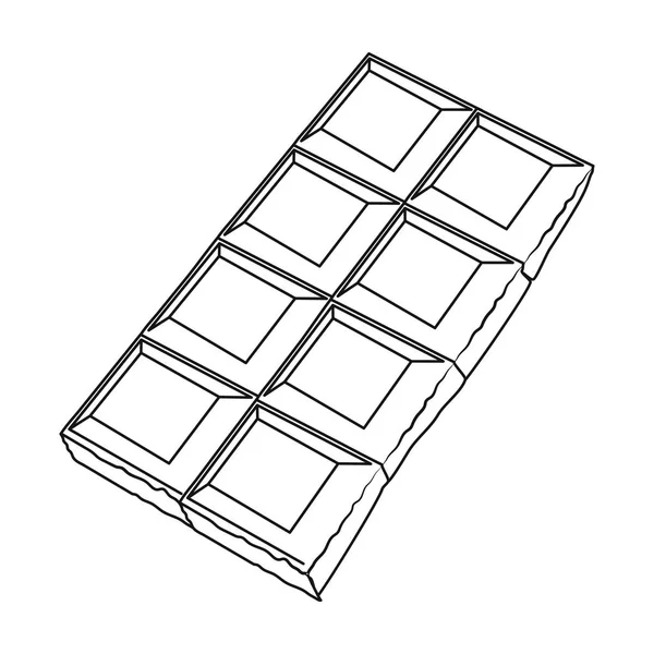在白色背景上孤立的大纲样式的巧克力图标。巧克力甜点符号股票矢量图. — 图库矢量图片