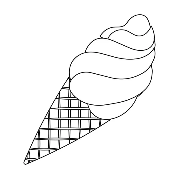 Σοκολάτα παγωτό εικονίδιο στο στυλ διάρθωσης που απομονώνονται σε λευκό φόντο. Επιδόρπια σοκολάτας σύμβολο εικονογράφηση διάνυσμα απόθεμα. — Διανυσματικό Αρχείο