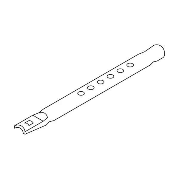 Holzflötensymbol im Umrissstil isoliert auf weißem Hintergrund. Musikinstrumente Symbol Aktienvektor Illustration. — Stockvektor