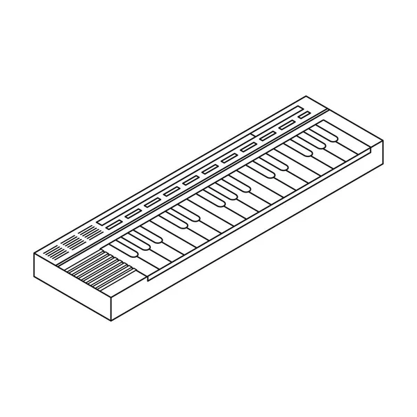 Synthesizer pictogram in kaderstijl geïsoleerd op een witte achtergrond. Muziekinstrumenten symbool voorraad vectorillustratie. — Stockvector