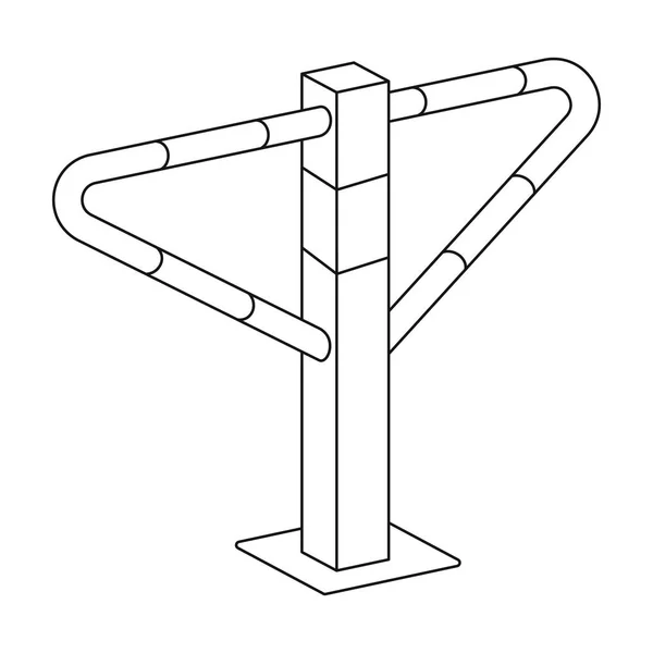 Parkering konstruktion barrikade ikon i skitse stil isoleret på hvid baggrund. Parkeringszone symbol bestand vektor illustration . – Stock-vektor