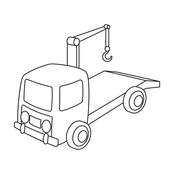 Abschleppwagen-Symbol im Umriss Stil isoliert auf weißem Hintergrund. Parkzone Symbol Aktienvektor Illustration. — Stockvektor