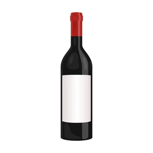 Bottle of red wine icon in cartoon style isolated on white background. Wine production symbol stock vector illustration. — Stock Vector