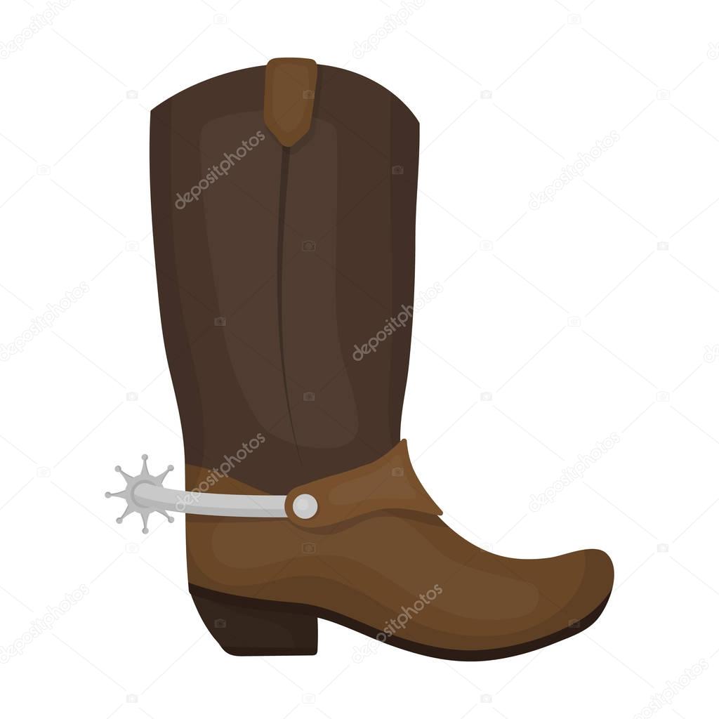 Cowboy boots icon in cartoon design isolated on white background. Rodeo symbol stock vector illustration.