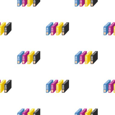 Mürekkep kartuşlarını beyaz arka plan üzerinde izole karikatür tarzı. Tipografi desen hisse senedi vektör çizim.