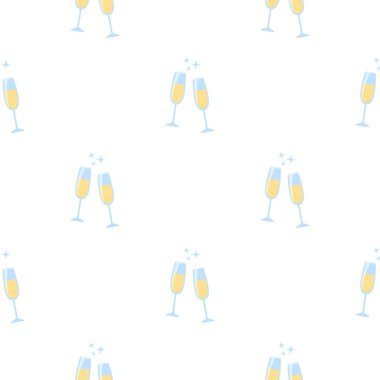 Vektör çizim için web ve hareket eden, şampanya cam kutsal kişilerin resmi