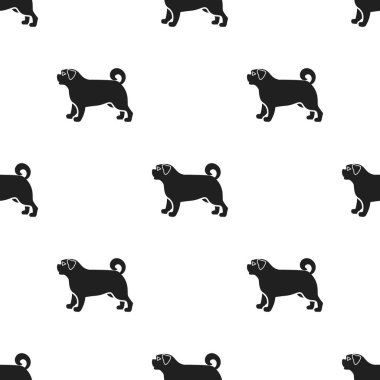 Pug vektör simge siyah stil web için