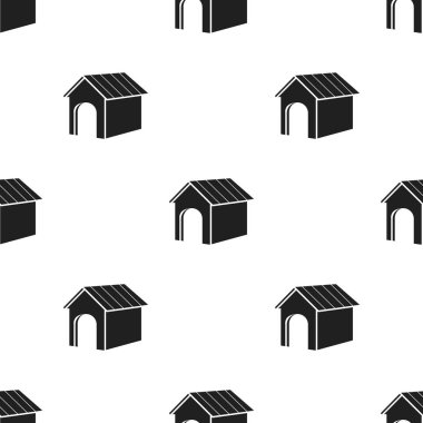 Köpek kulübesi vektör simge siyah stil web için