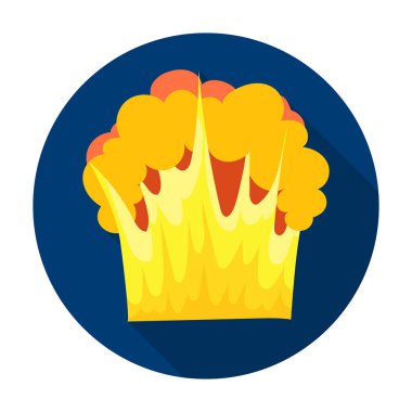 Nükleer patlama simgesini düz stil beyaz arka plan üzerinde izole. Patlamalar sembol stok vektör çizim.