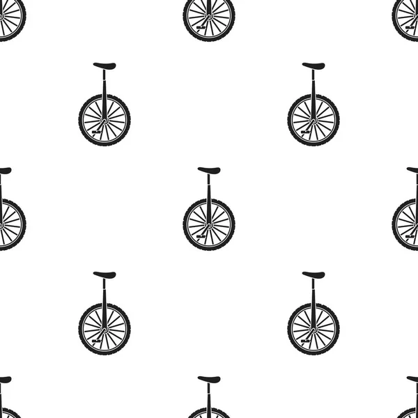 Monocycle icon in black style isolated on white background. Circus pattern stock vector illustration. — Stock Vector