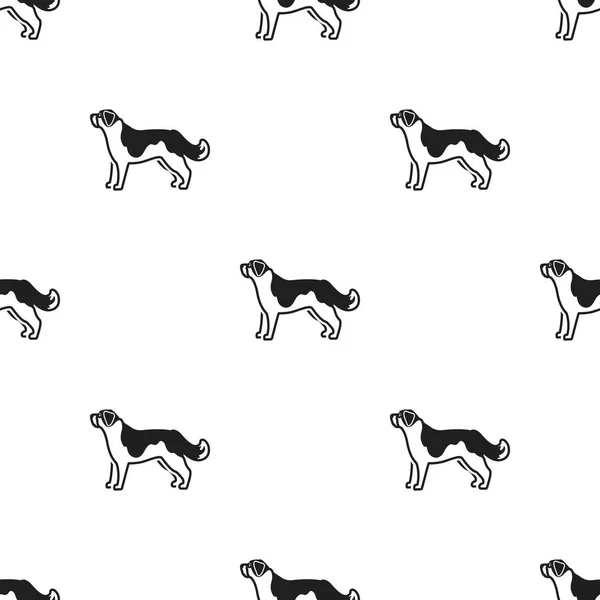 St. Bernard dog vector icon in black style for web — Stock Vector