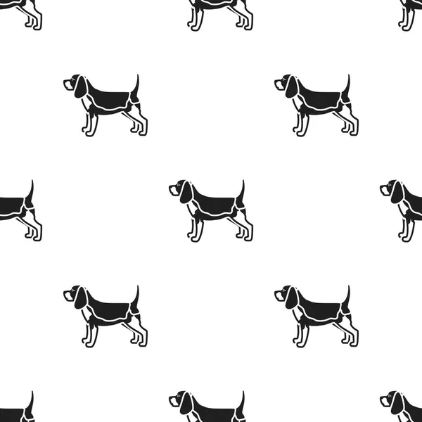 Ícone de vetor beagle em estilo preto para web — Vetor de Stock