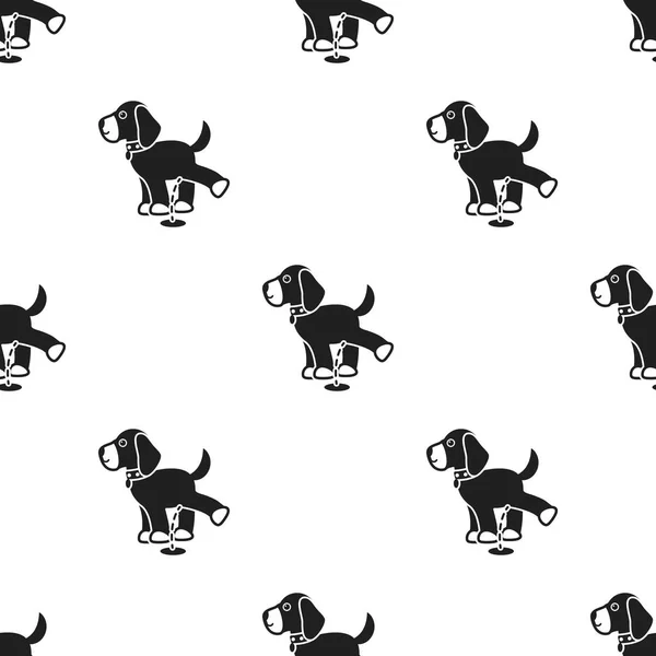 Pissing dog vector icon in black style for web — Stock Vector