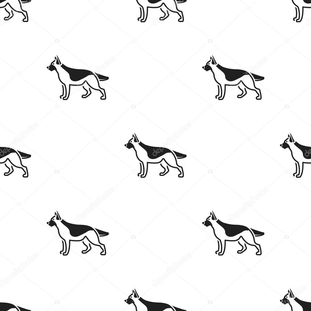 German shepherd vector illustration icon in black design