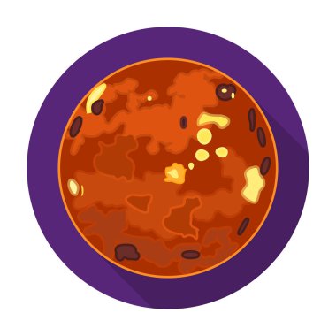 Düz stil beyaz arka plan üzerinde izole Venüs simgesini. Gezegenler sembol stok vektör çizim.