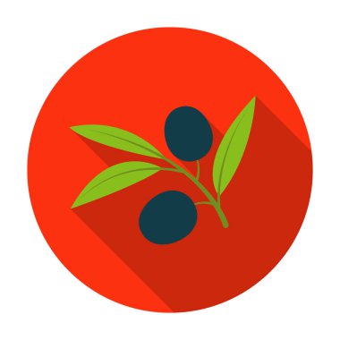 Düz stil beyaz arka plan üzerinde izole simgesinde zeytin dalı. İspanya ülke sembol stok vektör çizim.