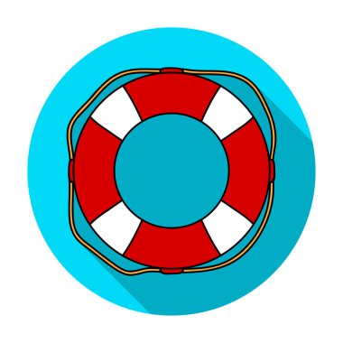 Lifebuoy simgesini düz stil beyaz arka plan üzerinde izole. Sörf sembol stok vektör çizim.