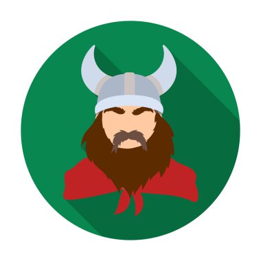 Viking simgesini düz stil beyaz arka plan üzerinde izole. Vikingler sembol stok vektör çizim.