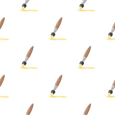 Boya fırça çizgi film simgesi. Gösterim amacıyla web ve mobil tasarım.