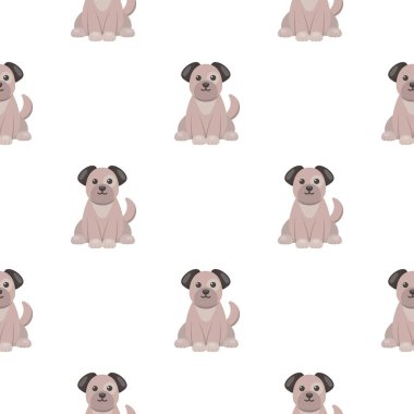 Köpek çizgi film simgesi. Gösterim amacıyla web ve mobil tasarım.