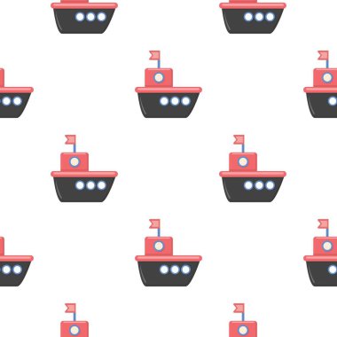 Gemi çizgi film simgesi. Gösterim amacıyla web ve mobil tasarım.