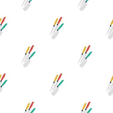 Mutfak bıçakları simgesini düz stil beyaz arka plan üzerinde izole. Mutfak desen hisse senedi vektör çizim.