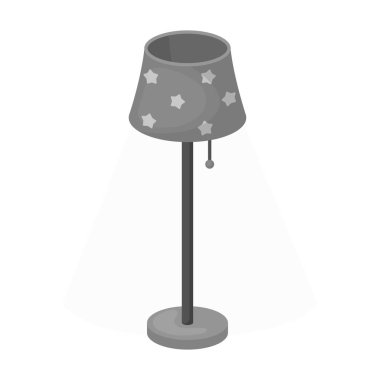 Tek renkli stil beyaz arka plan üzerinde izole zemin lamba simgesini. Uyku ve dinlenme sembol stok vektör çizim.