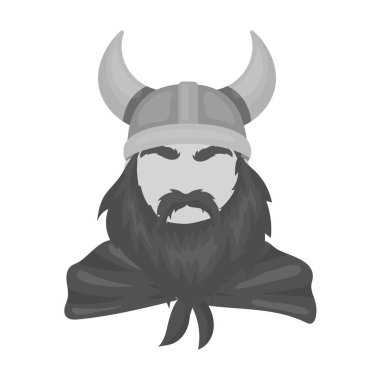 Viking simgesi beyaz arka plan üzerinde izole tek renkli tarzı. Vikingler sembol stok vektör çizim.