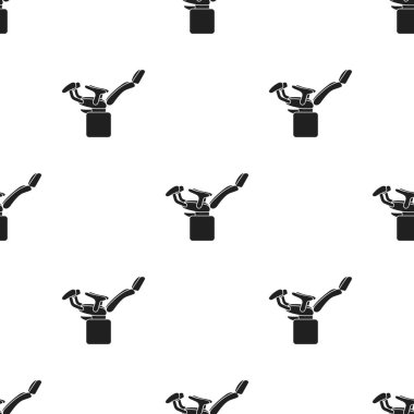 Jinekolojik sandalye simge siyah stil beyaz arka plan üzerinde izole içinde. Gebelik desen hisse senedi vektör çizim.