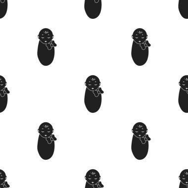 Bebek simge siyah stil beyaz arka plan üzerinde izole içinde. Gebelik desen hisse senedi vektör çizim.