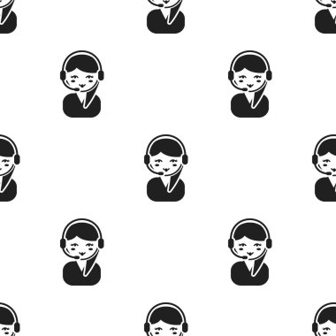 Destek siyah simgesi. Gösterim amacıyla web ve mobil tasarım.