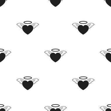 Siyah tarzında beyaz arka plan üzerinde izole kalp simgesi. Romantik desen hisse senedi vektör çizim.