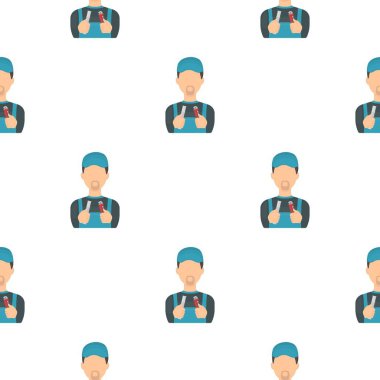 Tesisatçı simgesi beyaz arka plan üzerinde izole karikatür tarzı. Sıhhi tesisat desen hisse senedi vektör çizim.