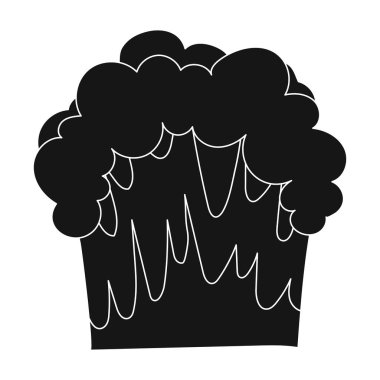 Nükleer patlama simge siyah stil beyaz arka plan üzerinde izole içinde. Patlamalar sembol stok vektör çizim.