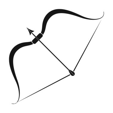 Viking yay simge siyah stil beyaz arka plan üzerinde izole içinde. Vikingler sembol stok vektör çizim.