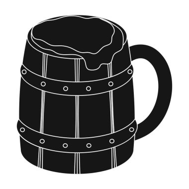 Viking ale simge siyah stil beyaz arka plan üzerinde izole içinde. Vikingler sembol stok vektör çizim.