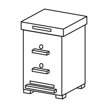 Arı kovanı simgesi beyaz arka plan üzerinde izole anahat tarzı. Apairy sembol stok vektör çizim