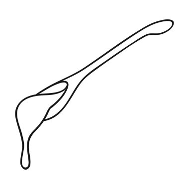 Kaşık bal simgesi beyaz arka plan üzerinde izole anahat tarzı. Apairy sembol stok vektör çizim