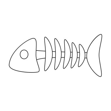 Balık simge vektör çizim için web ve mobil, kemik
