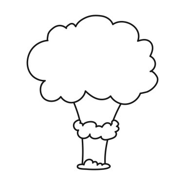 Nükleer patlama simgesi beyaz arka plan üzerinde izole anahat tarzı. Patlamalar sembol stok vektör çizim.