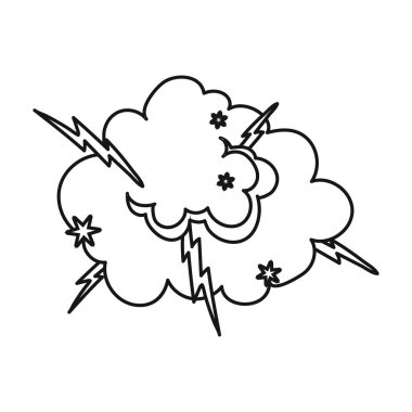 Patlama simgesi beyaz arka plan üzerinde izole anahat tarzı. Patlamalar sembol stok vektör çizim.