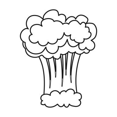 Nükleer patlama simgesi beyaz arka plan üzerinde izole anahat tarzı. Patlamalar sembol stok vektör çizim.