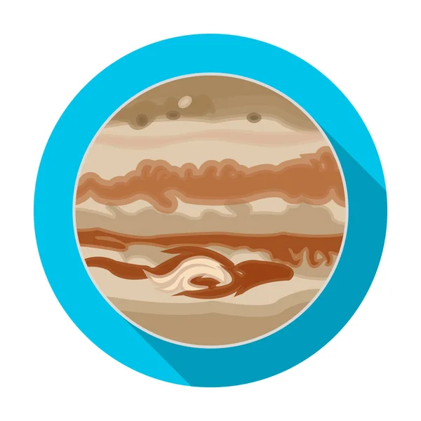 Jupiter pictogram in vlakke stijl geïsoleerd op een witte achtergrond. Planeten symbool voorraad vectorillustratie. — Stockvector