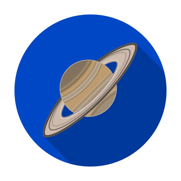 Ícone de Saturno em estilo plano isolado sobre fundo branco. Planetas símbolo estoque vetor ilustração . — Vetor de Stock
