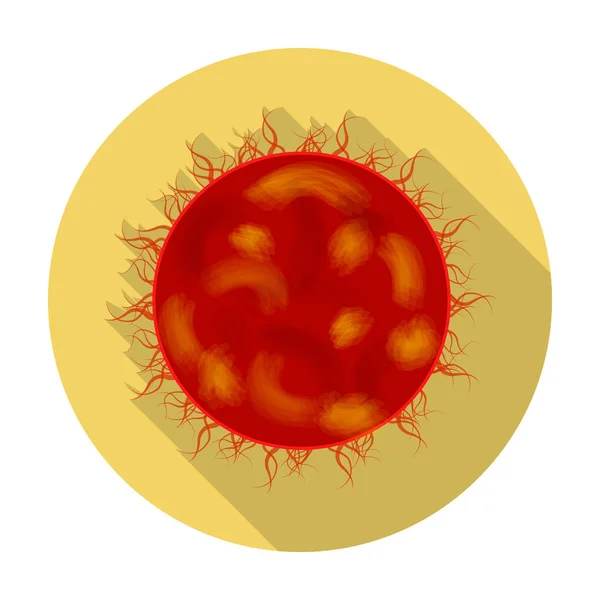 Sun-ikonen i platt stil isolerad på vit bakgrund. Planeter symbol lager vektorillustration. — Stock vektor