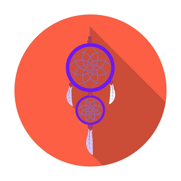 Dreamcatcher pictogram in vlakke stijl geïsoleerd op een witte achtergrond. Slaap en rust symbool voorraad vectorillustratie. — Stockvector