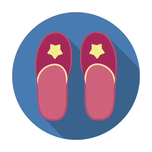 Zapatillas icono en estilo plano aislado sobre fondo blanco. Sueño y descanso símbolo stock vector ilustración . — Vector de stock